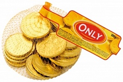 Шоколад Онли 100г Золотые монеты сетка
