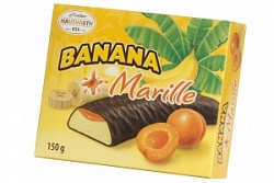 Суфле Хаусвирз 150г Банановое с абрикосовым джемом в темном шоколаде