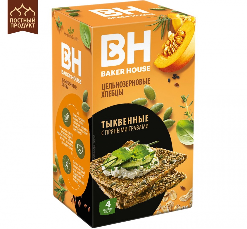 Хлебцы Бакер Хаус 180г Скандинавские тыквенные