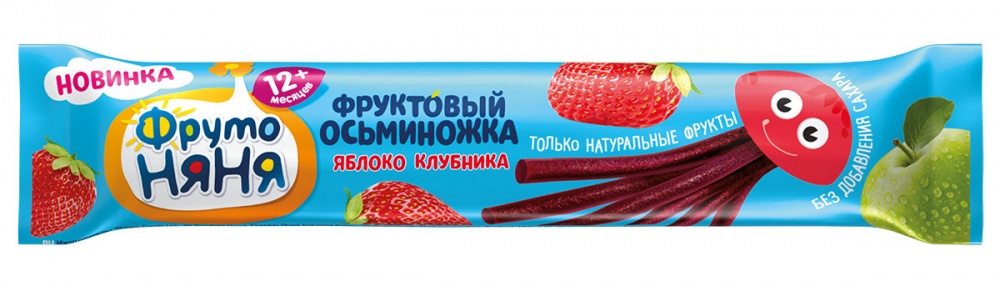 Фруктовые кусочки ФрутоНяня 16гр Осьминожки из яблок и клубники