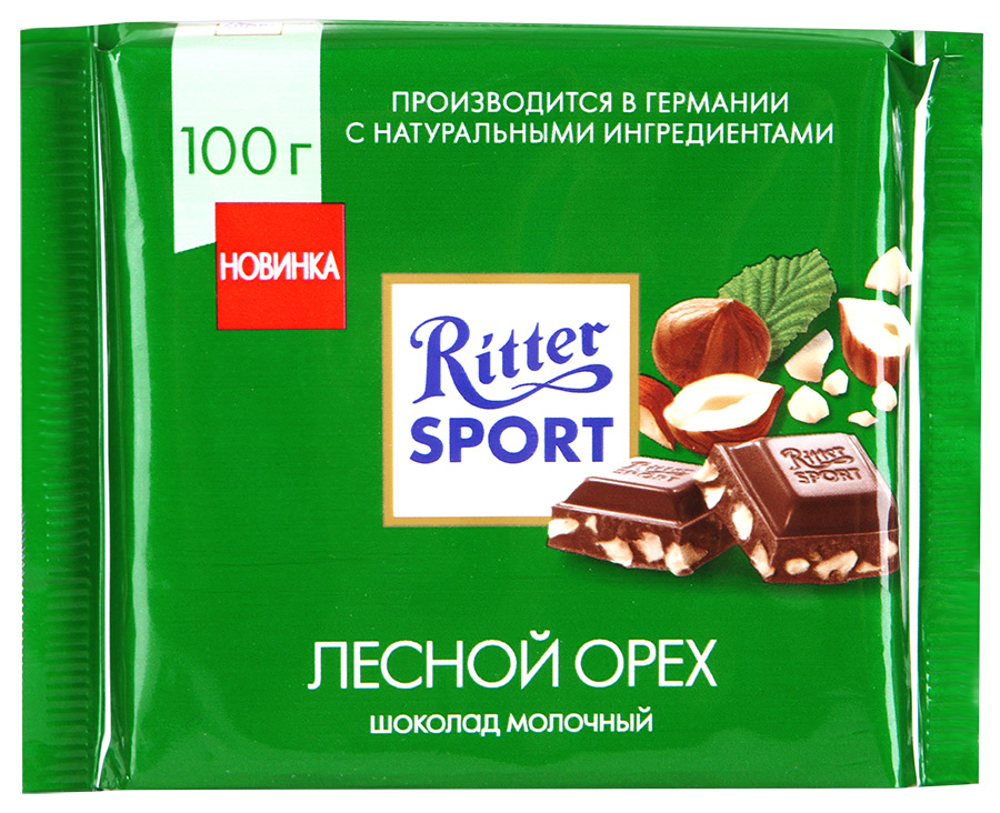 Риттер Спорт шоколад 100г молоч. дробленый лесной орех