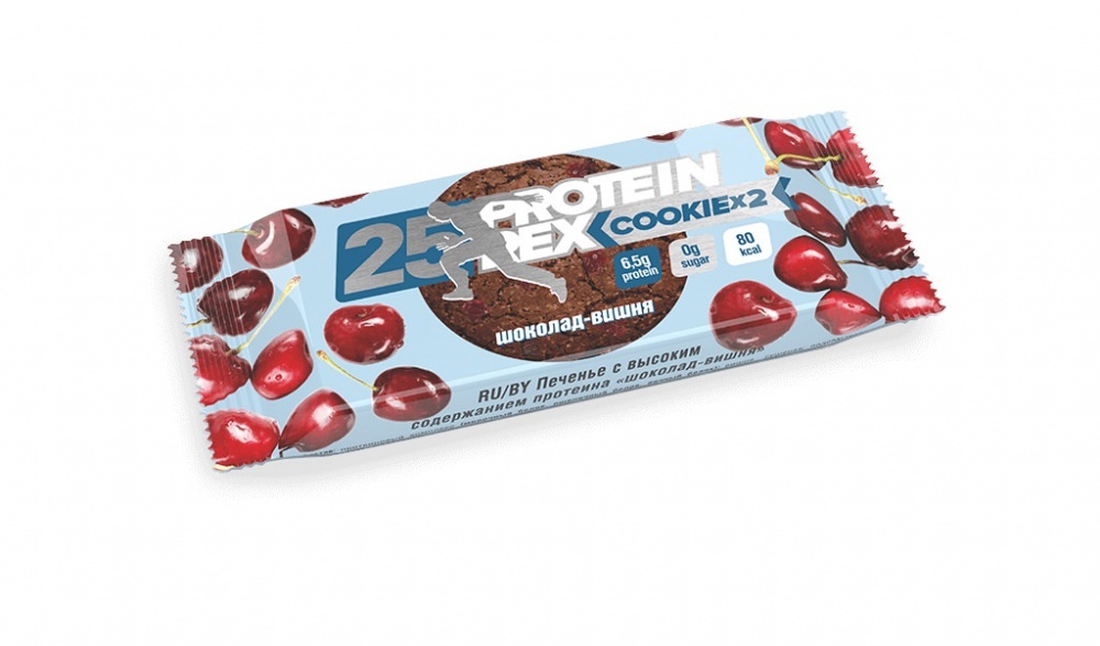 ПротеинРекс Печенье 50г с высоким содержанием протеина Шоколад-вишня