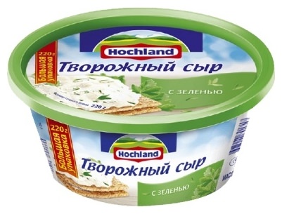 Сыр Хохланд 220г творожный Зелень овал