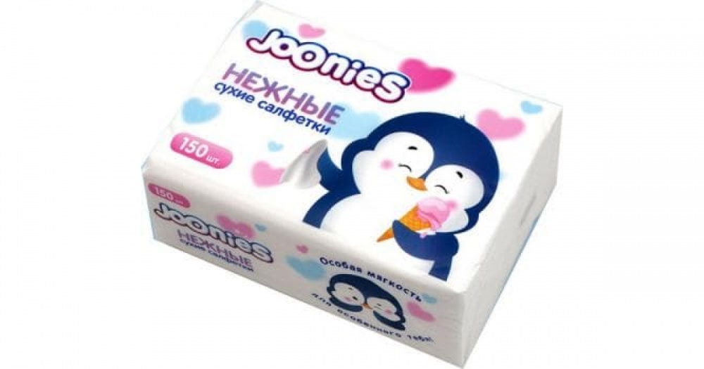 Салфетки Joonies 150шт сухие нежные