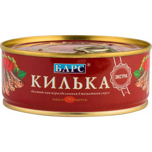 Килька Барс 250гр Балтийская н/р в т/с ключ