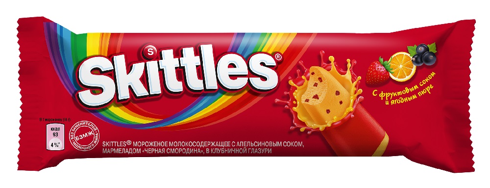 Мороженое Skittles 64г Эскимо (24)