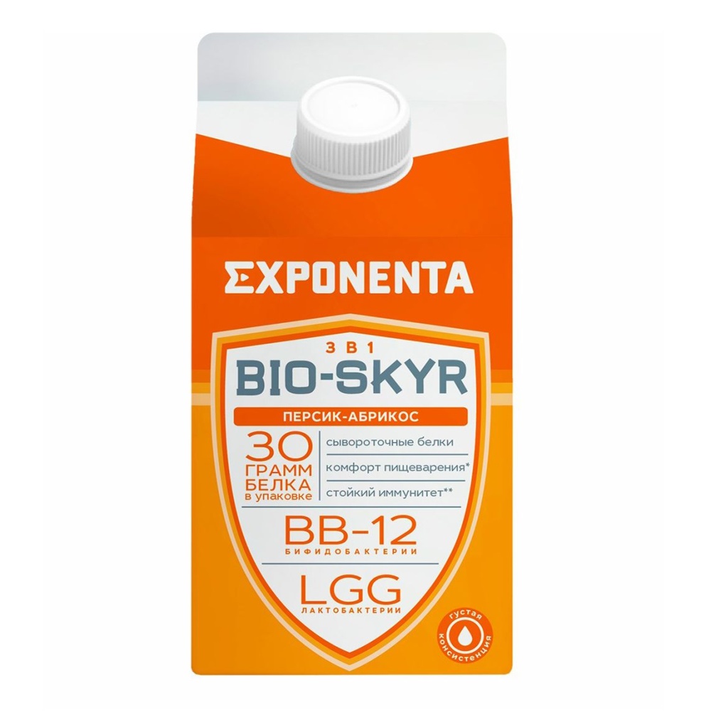 Напиток кисломолочный Экспонента 0,5л BIO-SKYR 3в1 Персик-Абрикос