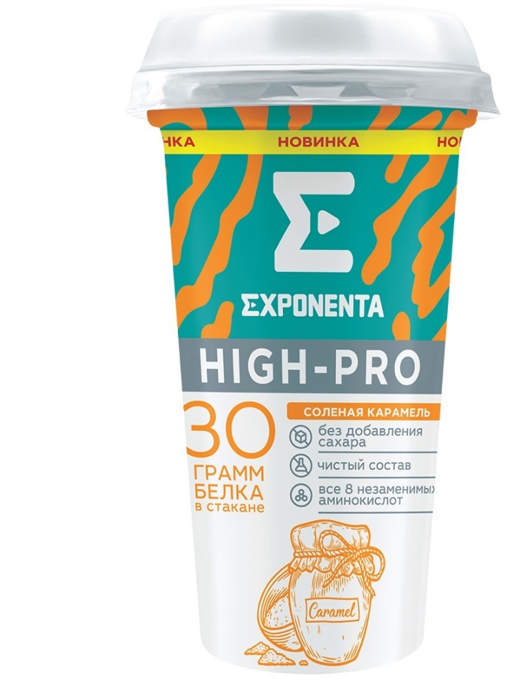 Напиток кисломолочный Экспонента 250г HIGH-PRO Соленая карамель мжд 0%