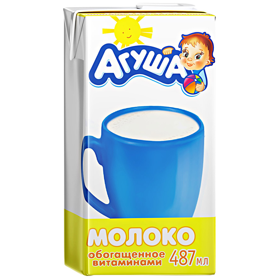 Молоко Агуша 500г обогащ.витаминами 3,2%