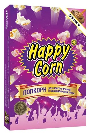 Попкорн Хеппи Корн 100г д/СВЧ Карамель м/уп.