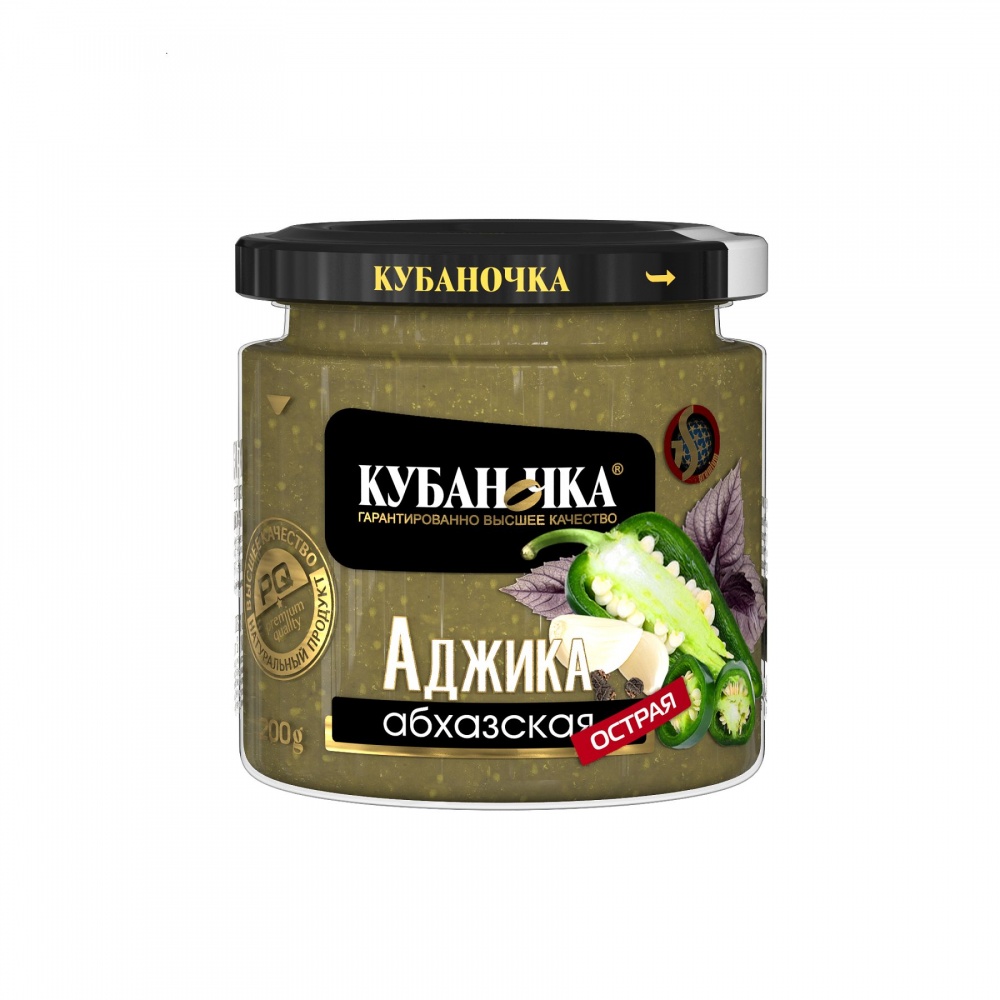 Аджика Кубаночка 200г абхазская острая зеленая ст/б