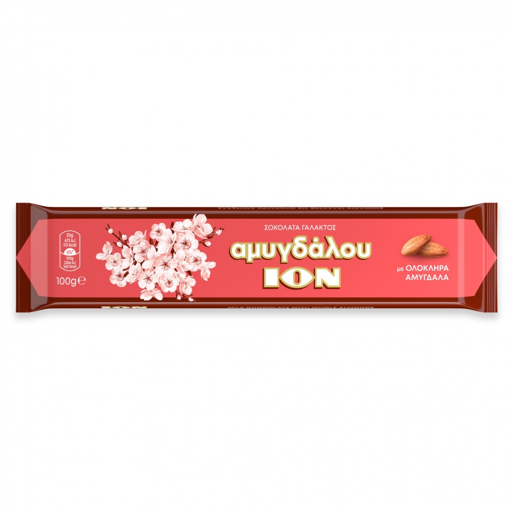 Шоколад ИОН 100г молочный с цельн.миндалем