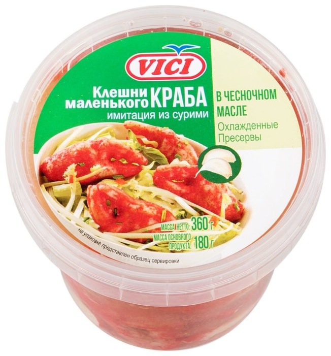 Вичи клешни 360г Краб сурими в чесноч масле пл/б