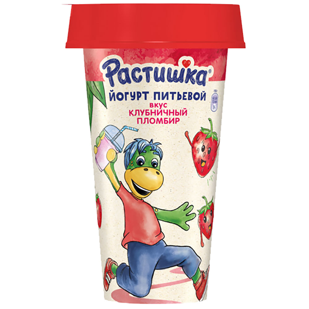 Йогурт Растишка 190г Клубника-Пломбир 2,8% бут