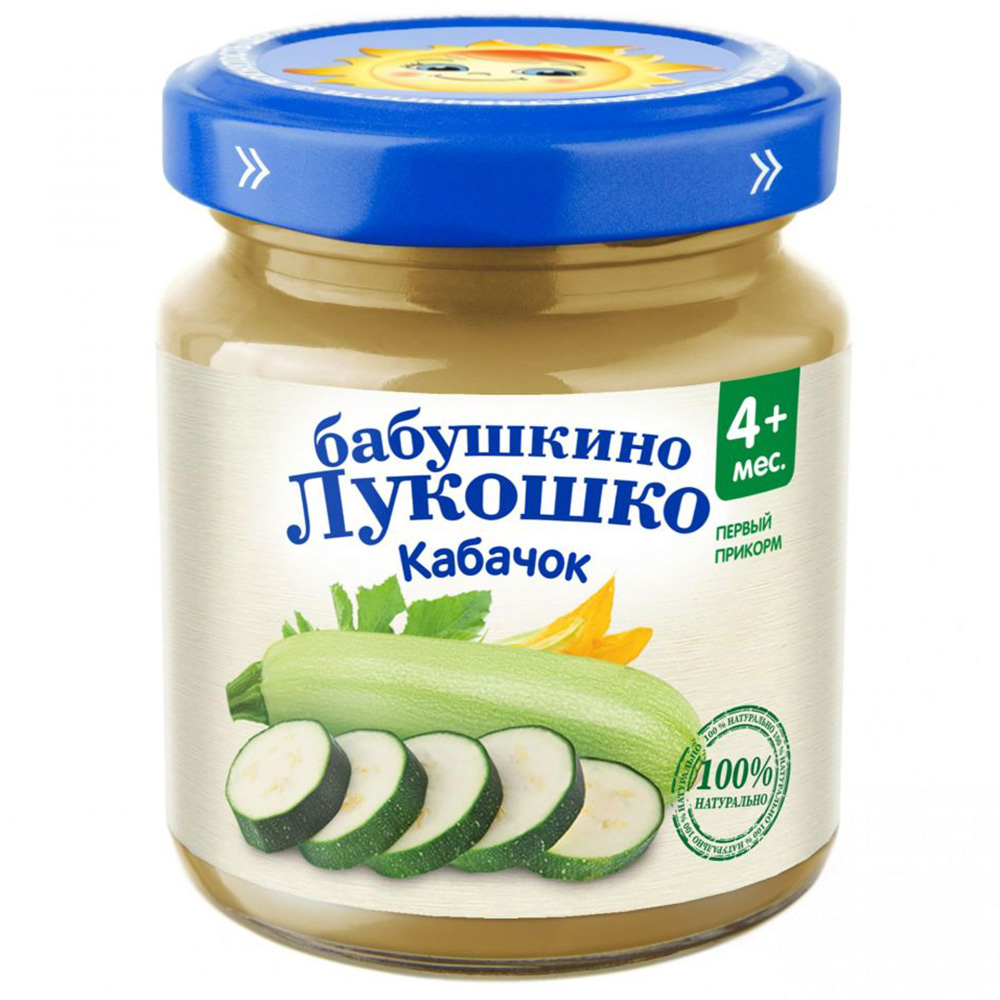 Бабушкино Лукошко пюре 100г Кабачок с 4 месяцев ст/б