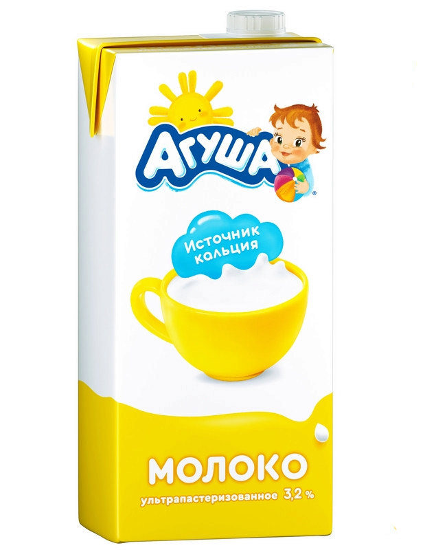 Молоко Агуша 0,925л питьевое 3года+ ультрапаст 3,2% т/п