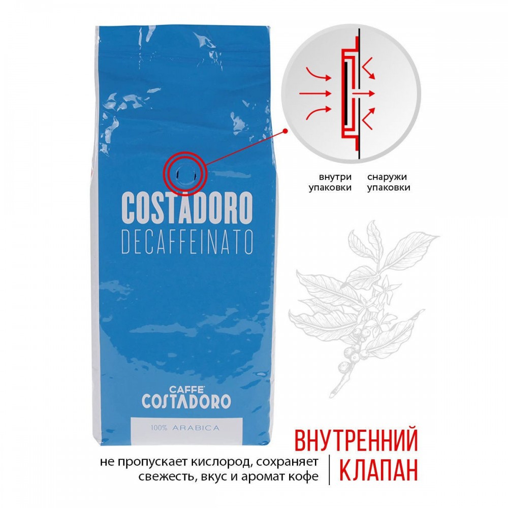 Кофе Костадоро 250г Декафинат Грани б/кофеина м/у