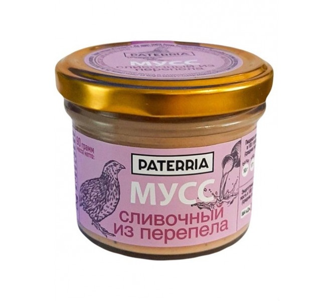 Мусс Патеррия 90г Сливочный из перепела с/б