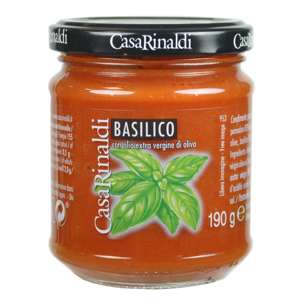 Каза Ринальди соус томатный с базиликом 190 ст/б