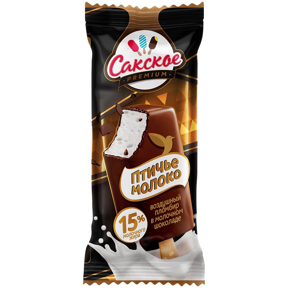 Мороженое Сакское 90г Эскимо Птичье молоко в мол шок на палочке (20)