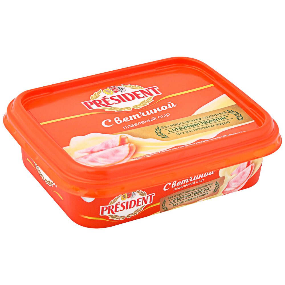 Сыр Президент 200г с ветчиной плав
