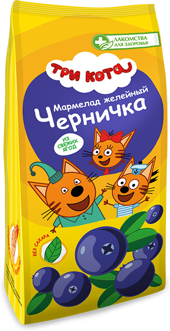 Мармелад желейный Три Кота Черничка 105г, Конфаэль