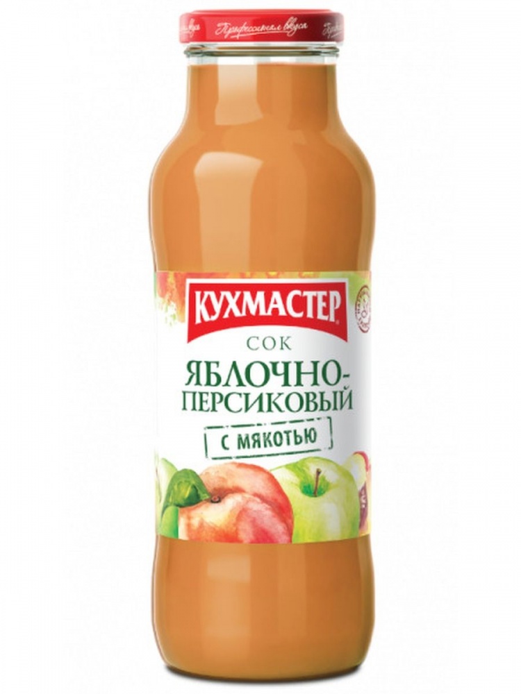 Сок Кухмастер 0,68л Яблочно-персиковый с/б