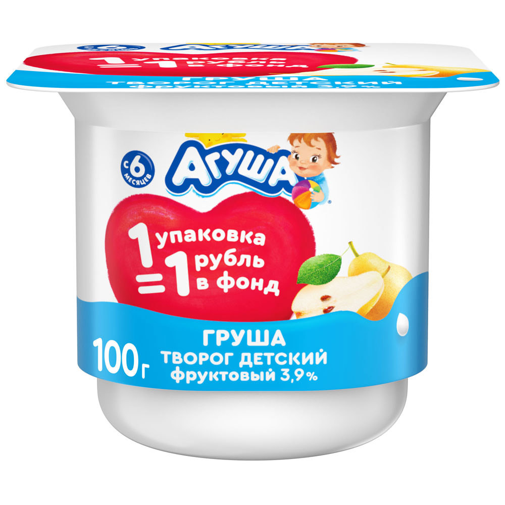 Творог Агуша детский 100г Груша 3,9%