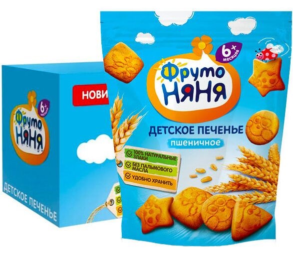 Печенье ФрутоНяня 120г пшеничное растворимое