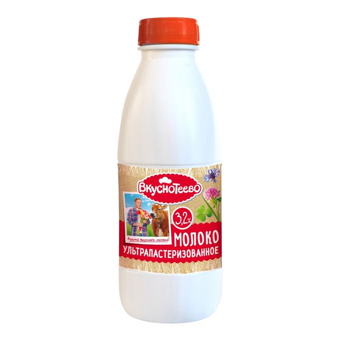 Молоко Вкуснотеево 0,9л пастер 3,2% бут