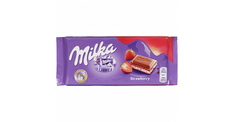 *Шоколад Милка 100г Клубника Йогурт молочный