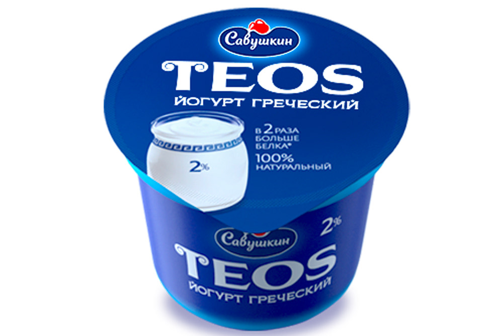 Йогурт Савушкин 250г ТЕОС Греческий 2%