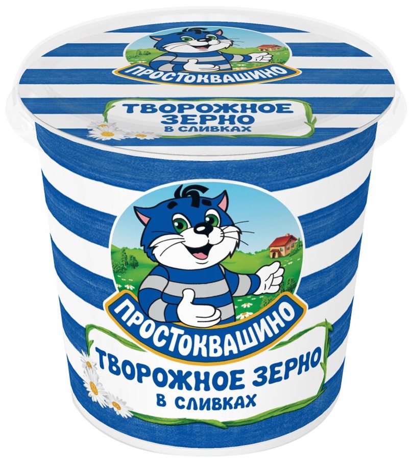 Творог Простоквашино 320г Творожное зерно в сливках 5%