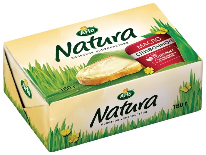 Масло Натура 180г Сливочное 82%