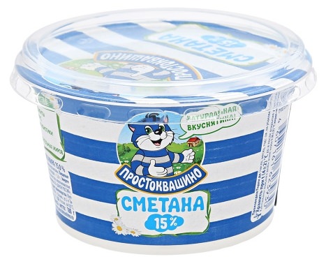 Сметана Простоквашино 180г 15% ст