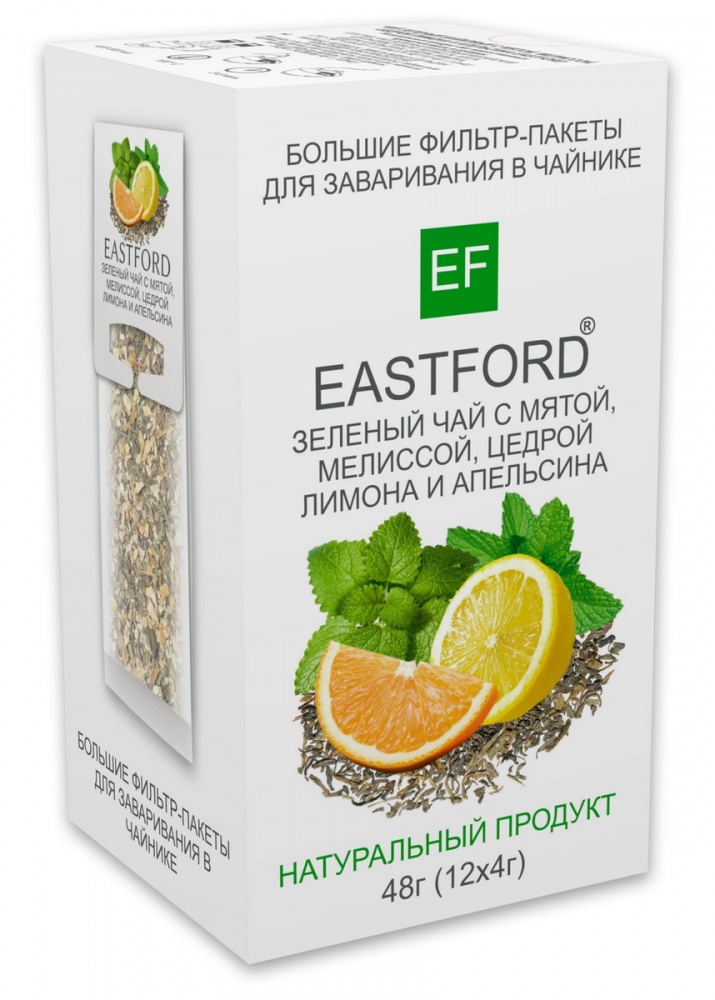 Чай Истфорд 12*4г зеленый с мятой,мелиссой,цедрой лимона и апельсина