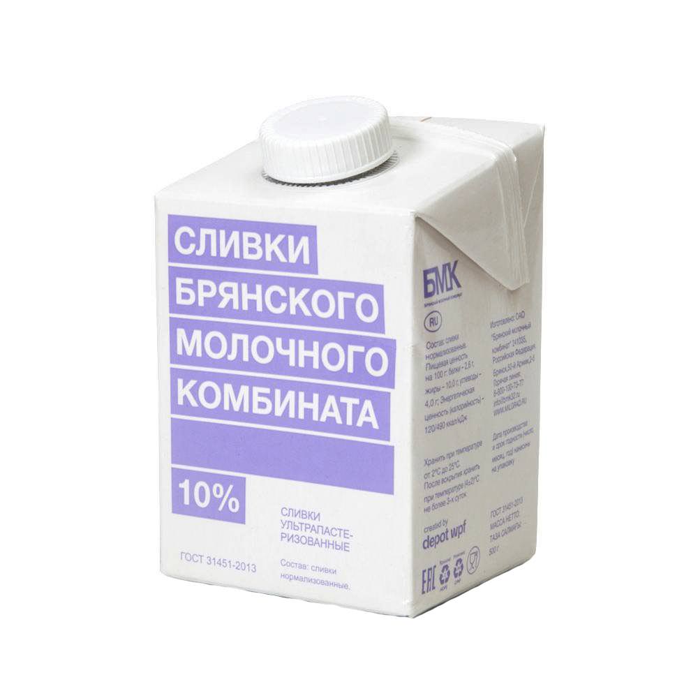 Сливки БМК 500г 10% ТВА edge