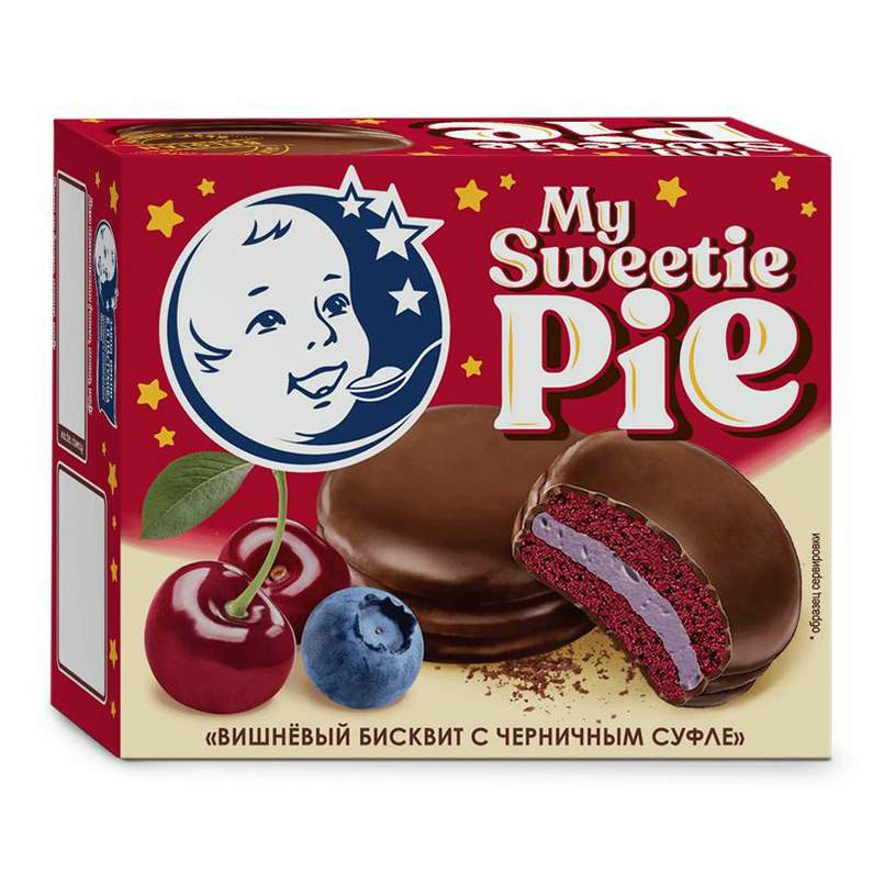 Десерт-бисквит В.П.Пастухов 60г Вишни суфле с наполнителем Черника