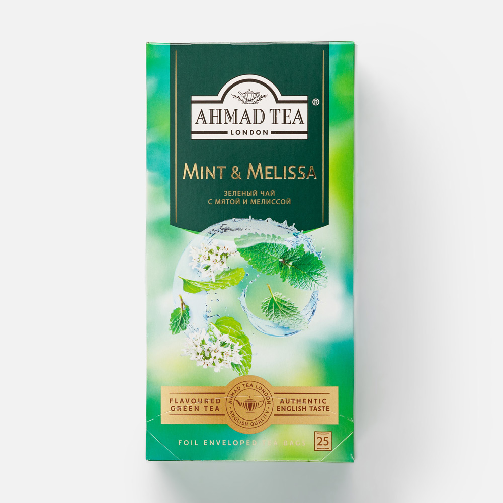 Чай Ахмад 25*1,8г Мята-Мелиса зеленый(пакет.в конв.)