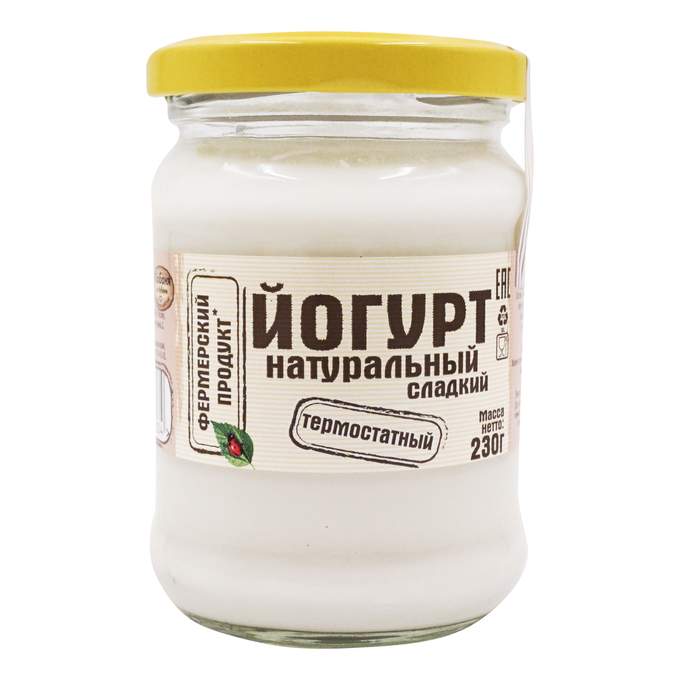 Йогурт Фермерский продукт 230г Термостатный белый 1,5% ст/стакан