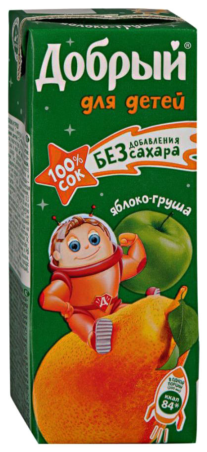 Сок Добрый 0,2л яблоко-груша т/п