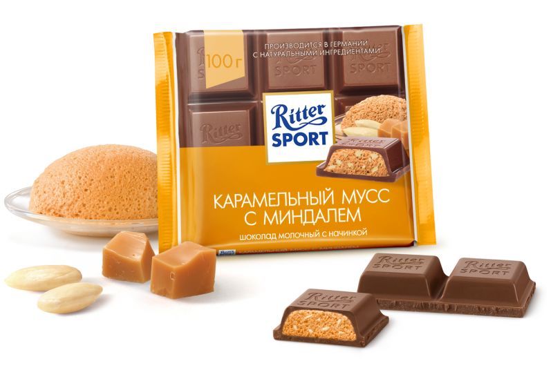 Шоколад Риттер Спорт 100г молочный Карамельный мусс