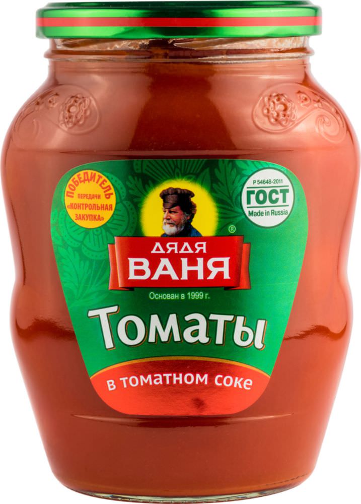 Томаты Дядя Ваня 680г в томатном соке ст/б