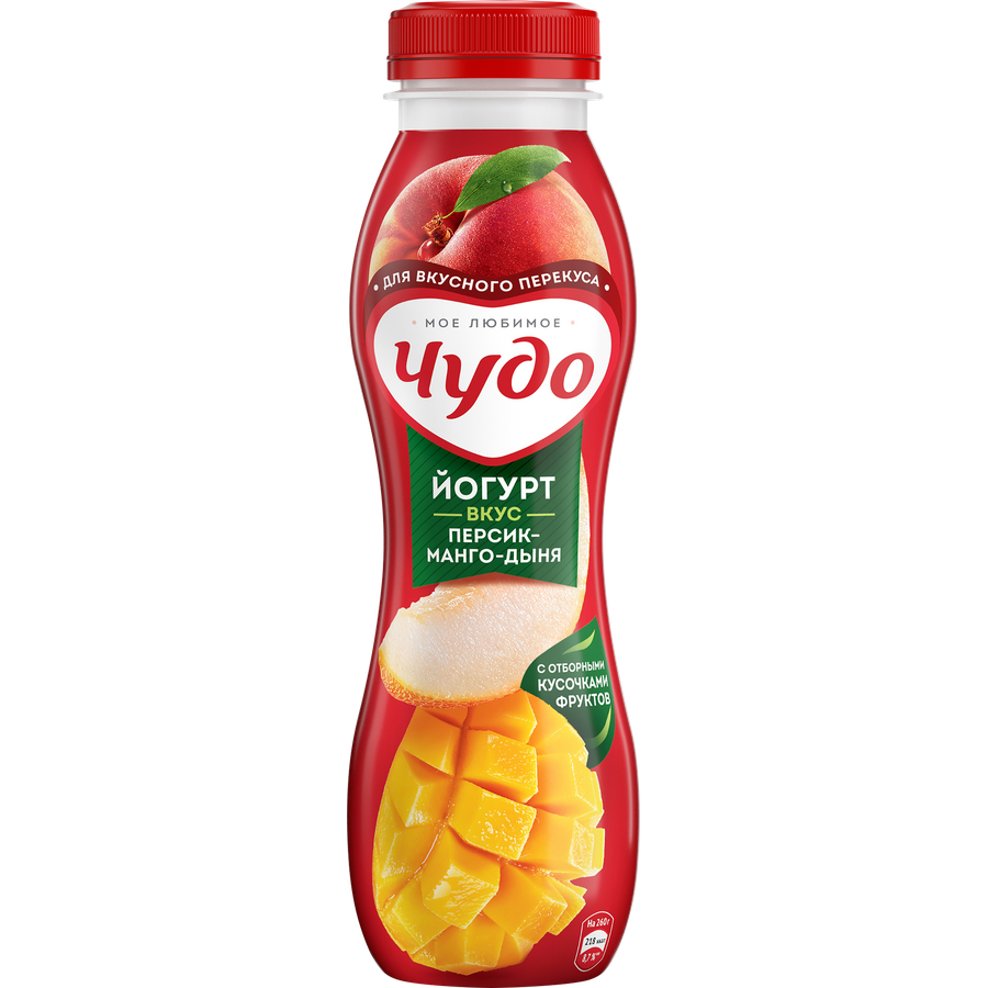 Йогурт Чудо 260г Персик-Манго+Дыня 1,9%