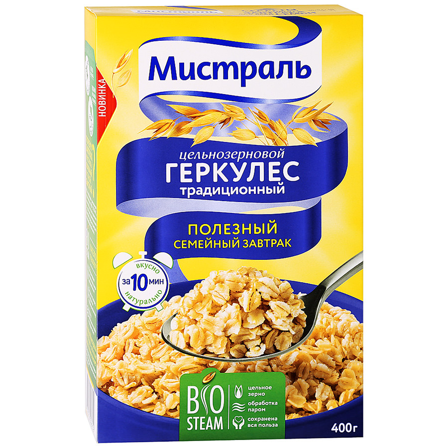 Хлопья Мистраль 400г Геркулес традиционный