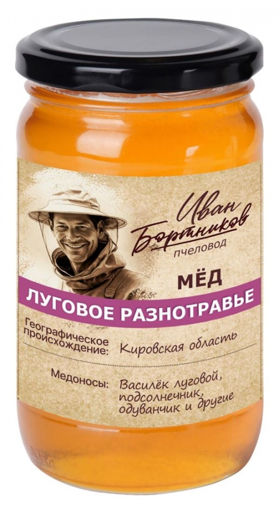 Мёд Пчеловод Иван Бортников 500г Луговое разнотравье