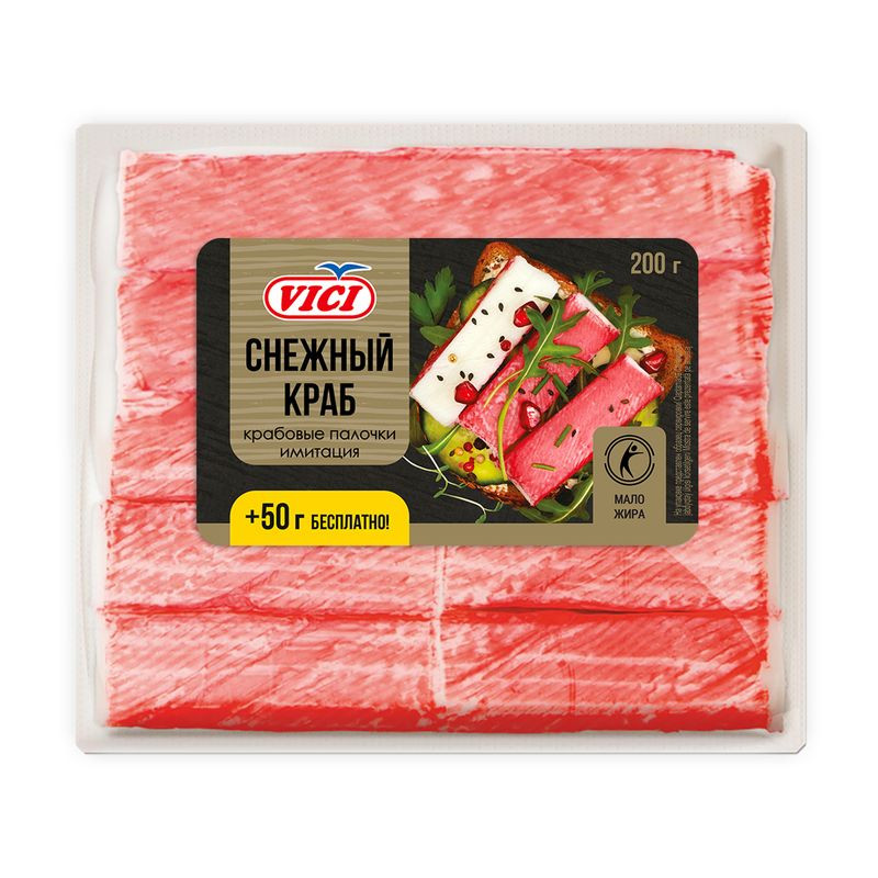Крабовые палочки Вичи 200+50г охлажденные