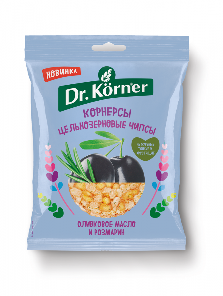 Др.Кёрнер Чипсы Корнерсы 50г цельнозерновые олив.масло и розмарин