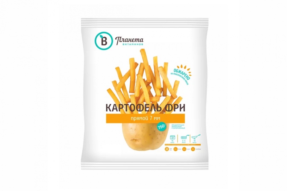 Картофель Фри Планета витаминов 750г Прямой 7см с/м