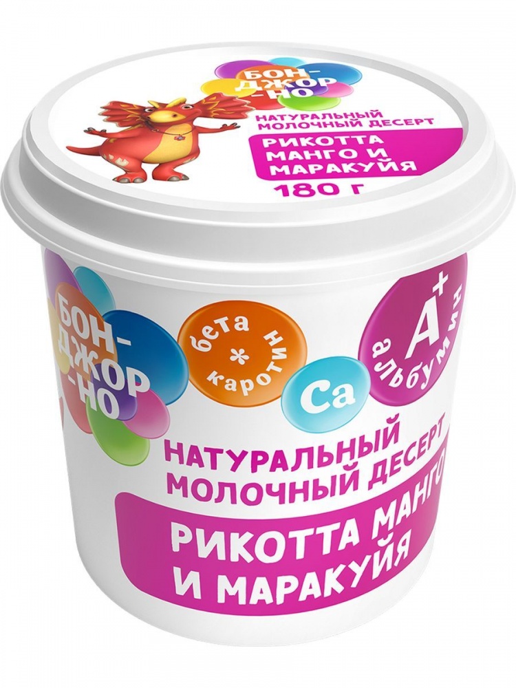 Сыр Бонжорно 180г Рикотта с манго и маракуйей 30% стакан